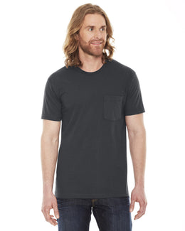 American Apparel Unisex Fine Jersey Pocket Short Sleeve T-Shirt 2406W | Coal - Front