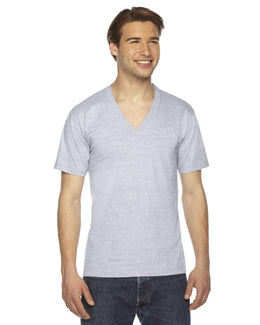 American Apparel Unisex Fine Jersey Short Sleeve V-Neck T-Shirt 2456W | Ash Grey - Front