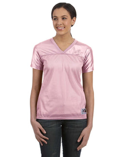 Augusta Ladies Junior Fit Replica Football T-Shirt 250 | Light Pink - Front