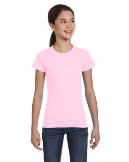 LAT Girls Fine Jersey T-Shirt 2616 | Pink - Front