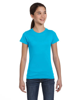 LAT Girls Fine Jersey T-Shirt 2616 | Aqua - Front