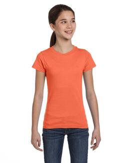 LAT Girls Fine Jersey T-Shirt 2616 | Papaya - Front