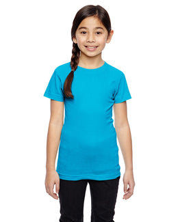 LAT Girls Fine Jersey T-Shirt 2616 | Turquoise - Front
