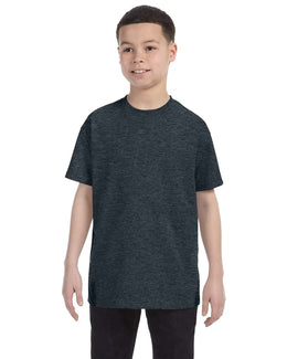 Jerzees Youth Heavyweight 50/50 T-Shirt 29B | Black Heather - Front