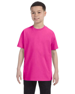Jerzees Youth Heavyweight 50/50 T-Shirt 29B | Cyber Pink - Front