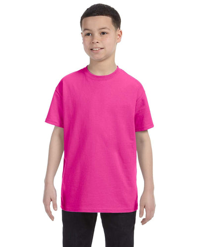 Jerzees Youth Heavyweight 50/50 T-Shirt 29B | Cyber Pink - Front