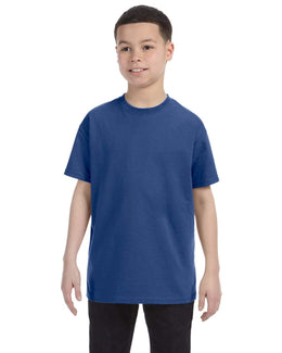 Jerzees Youth Heavyweight 50/50 T-Shirt 29B | Vintage Hth Blue - Front