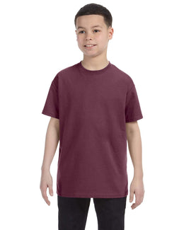 Jerzees Youth Heavyweight 50/50 T-Shirt 29B | Vint Hth Maroon - Front