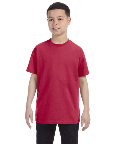 Jerzees Youth Heavyweight 50/50 T-Shirt 29B | Vintage Hth Red - Front