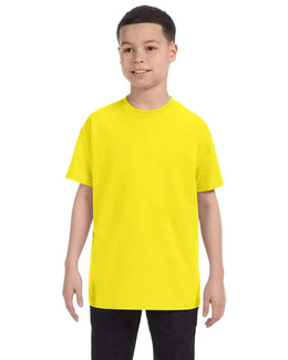 Jerzees Youth Heavyweight 50/50 T-Shirt 29B | Neon Yellow - Front