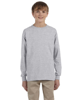 Jerzees Youth 5.4 oz. 50/50 Heavyweight Blend Long Sleeve T-Shirt 29BL | Oxford - Front