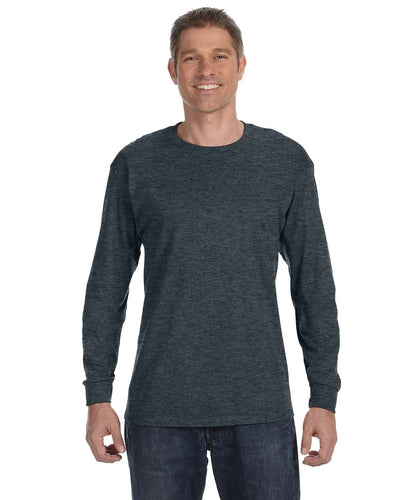 Jerzees DRI-POWER ACTIVE Long Sleeve T-Shirt 29L | Black Heather - Front