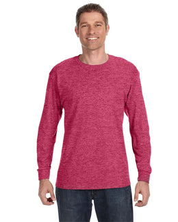 Jerzees DRI-POWER ACTIVE Long Sleeve T-Shirt 29L | Vint Hthr Red - Front