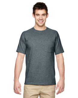 Jerzees 50/50 Pocket T-Shirt 29P | Black Heather - Front