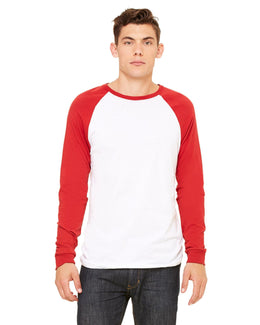Bella+Canvas Mens Baseball T-Shirt 3000C | White/ Canvas Rd - Front