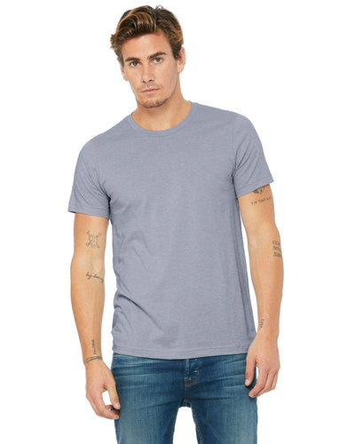 Bella+Canvas Unisex Heather CVC T-Shirt 3001CVC | Heather Blue - Front