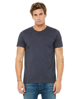 Bella+Canvas Unisex Heather CVC T-Shirt 3001CVC | Heather Navy - Front