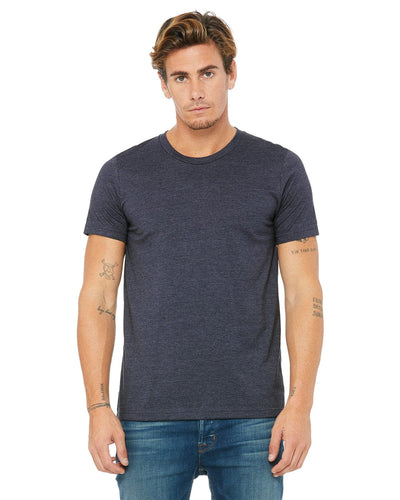 Bella+Canvas Unisex Heather CVC T-Shirt 3001CVC | Heather Navy - Front