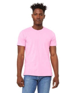 Bella+Canvas Unisex Heather CVC T-Shirt 3001CVC | Hthr Bubble Gum - Front