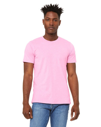 Bella+Canvas Unisex Heather CVC T-Shirt 3001CVC | Hthr Bubble Gum - Front