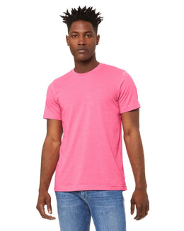 Bella+Canvas Unisex Heather CVC T-Shirt 3001CVC | Hthr Charity Pnk - Front
