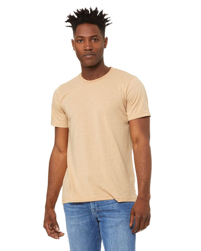 Bella+Canvas Unisex Heather CVC T-Shirt 3001CVC | Heathr Sand Dune - Front