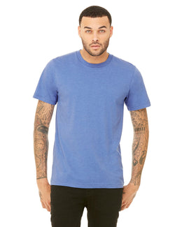 Bella+Canvas Unisex Heather CVC T-Shirt 3001CVC | Hthr Colum Blue - Front