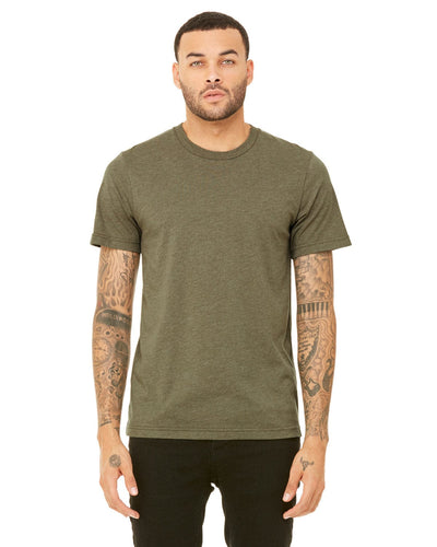 Bella+Canvas Unisex Heather CVC T-Shirt 3001CVC | Heather Olive - Front