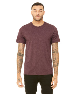 Bella+Canvas Unisex Heather CVC T-Shirt 3001CVC | Heather Maroon - Front