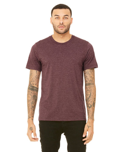 Bella+Canvas Unisex Heather CVC T-Shirt 3001CVC | Heather Maroon - Front