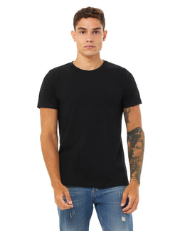 Bella+Canvas Unisex Heather CVC T-Shirt 3001CVC | Solid Blk Blend - Front