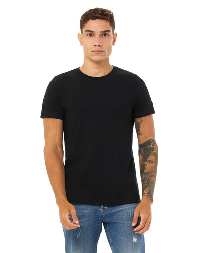Bella+Canvas Unisex Heather CVC T-Shirt 3001CVC | Solid Blk Blend - Front