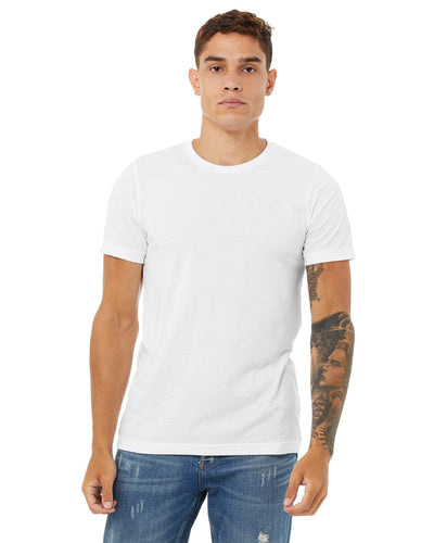 Bella+Canvas Unisex Heather CVC T-Shirt 3001CVC | Solid Wht Blend - Front