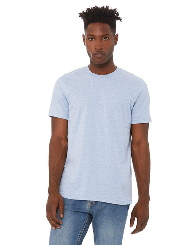 Bella+Canvas Unisex Heather CVC T-Shirt 3001CVC | Hthr Prism Blue - Front