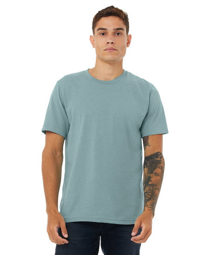 Bella+Canvas Unisex Heather CVC T-Shirt 3001CVC | Hthr Blue Lagoon - Front