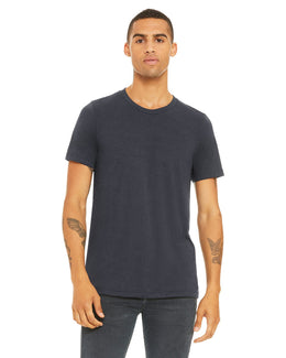 Bella+Canvas Unisex Heather CVC T-Shirt 3001CVC | Heather Mid Navy - Front
