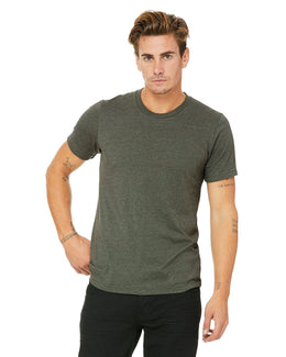 Bella+Canvas Unisex Heather CVC T-Shirt 3001CVC | Hthr Miltary Grn - Front