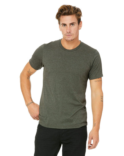 Bella+Canvas Unisex Heather CVC T-Shirt 3001CVC | Hthr Miltary Grn - Front
