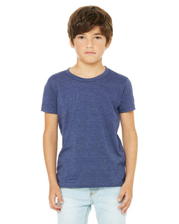 Bella+Canvas Youth Short Sleeve T-Shirt 3001Y | Heather Navy - Front