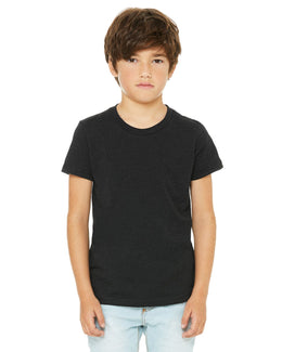 Bella+Canvas Youth Short Sleeve T-Shirt 3001Y | Black Heather - Front