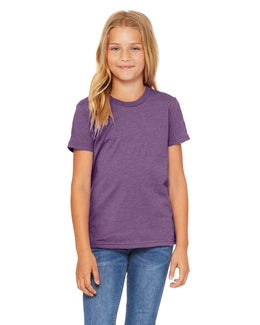 Bella+Canvas Youth Short Sleeve T-Shirt 3001Y | Hthr Team Purple - Front