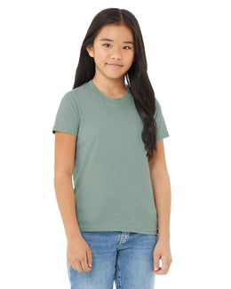 Bella+Canvas Youth Short Sleeve T-Shirt 3001Y | Hthr Dusty Blue - Front