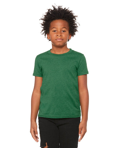 Bella+Canvas Youth Short Sleeve T-Shirt 3001Y | Hthr Grass Grn - Front