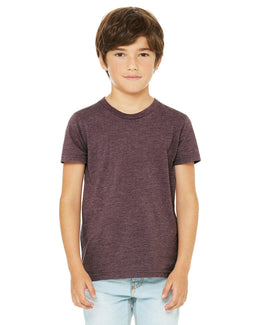 Bella+Canvas Youth CVC Jersey T-Shirt 3001YCV | Heather Maroon - Front