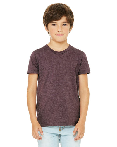 Bella+Canvas Youth CVC Jersey T-Shirt 3001YCV | Heather Maroon - Front