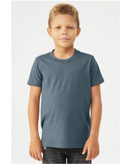 Bella+Canvas Youth CVC Jersey T-Shirt 3001YCV | Heather Slate - Front