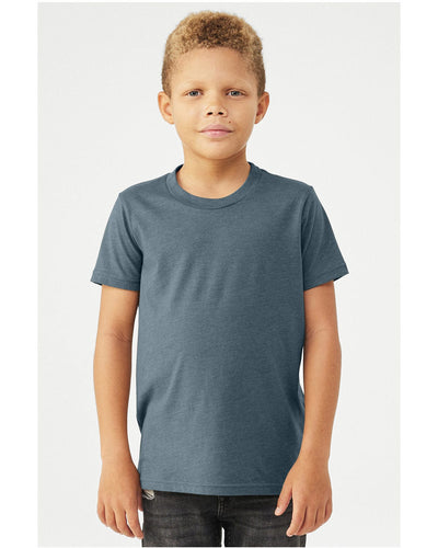 Bella+Canvas Youth CVC Jersey T-Shirt 3001YCV | Heather Slate - Front