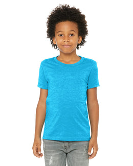 Bella+Canvas Youth CVC Jersey T-Shirt 3001YCV | Neon Blue - Front