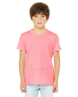 Bella+Canvas Youth CVC Jersey T-Shirt 3001YCV | Neon Pink - Front