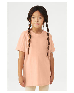 Bella+Canvas Youth CVC Jersey T-Shirt 3001YCV | Heather Peach - Front